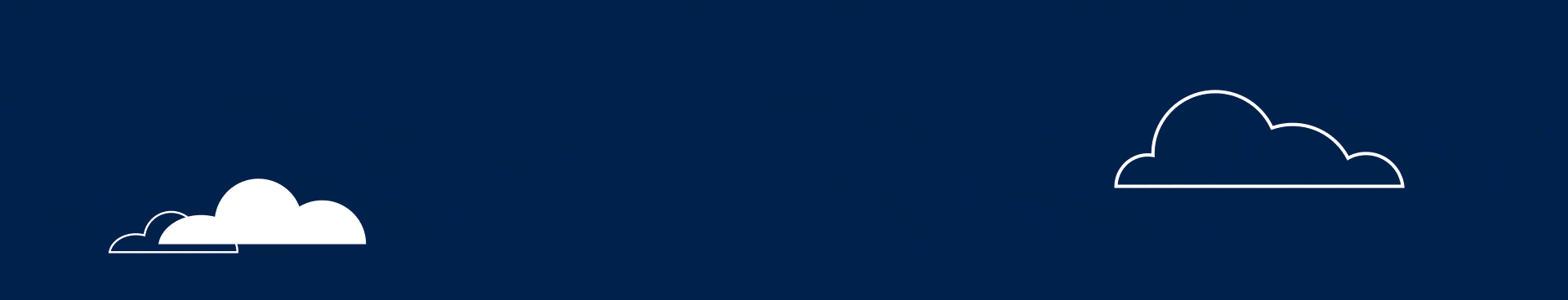 Dark blue background with cloud illustrations slowly swaying.