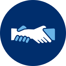 Icon of two hands holding each other.